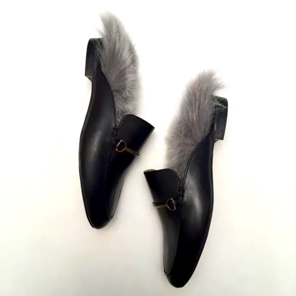 New! So cute GUNMETAL FATIMA Leather Mule. Size 7